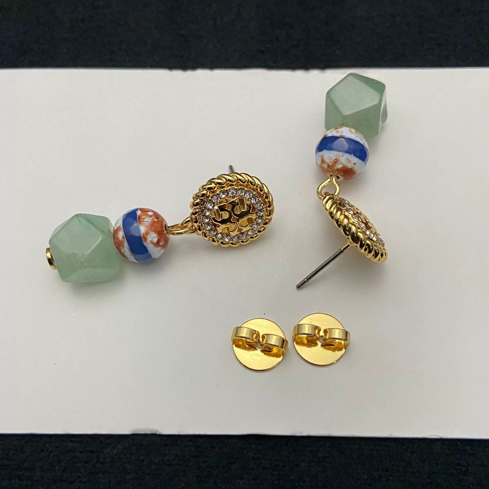 Tory Burch Letter Rhinestone Earrings - Picture 3 of 6